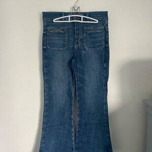American Eagle Outfitters Blue Flare Wide Leg Jeans